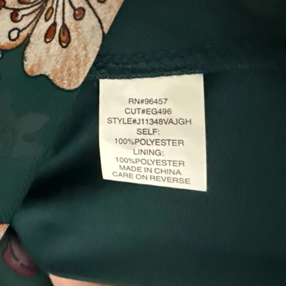 Eyeshadow forest green short sleeve dress with floral print midi - Picture 7 of 9